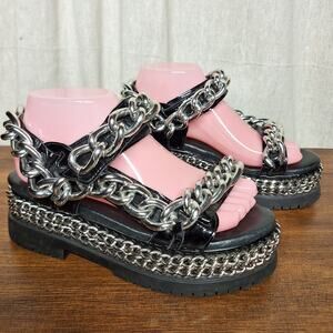 Jeffrey Campbell Extremely rare Jenny C Platform chain strap sandals grunge Y2K